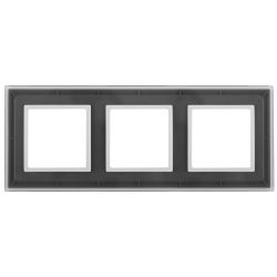 14-5103-00 ЭРА Рамка на 3 поста, стекло, Эра Elegance, прозрачный+бел