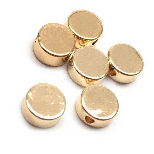 Бусины зеркальные "Круг" 6 мм, позолота