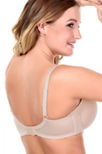 Элегантный бюстгальтер plus size с уплотненными чашками из нежной микрофибры (Размер: 95H) (Цвет: бежевый)