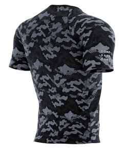 Мужская теннисная футболка Compressport Training Short Sleeve T-Shirt Camo Premium - черный
