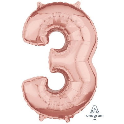 Шар ЦИФРА 3 Rose 26" 66 см