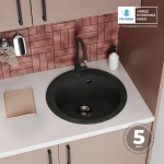 Мойка POLYGRAN ATOL-520 космос №316, смеситель SKS5 черный