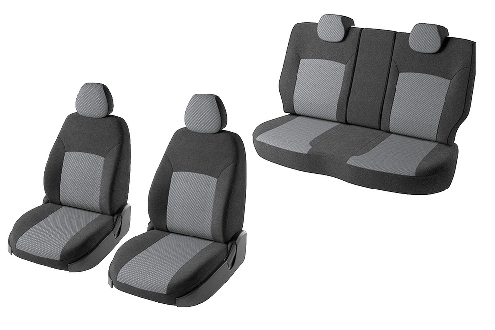 Чехлы на сиденья Hyundai Elantra 2011-2015 жаккард спинка 1/2 серые