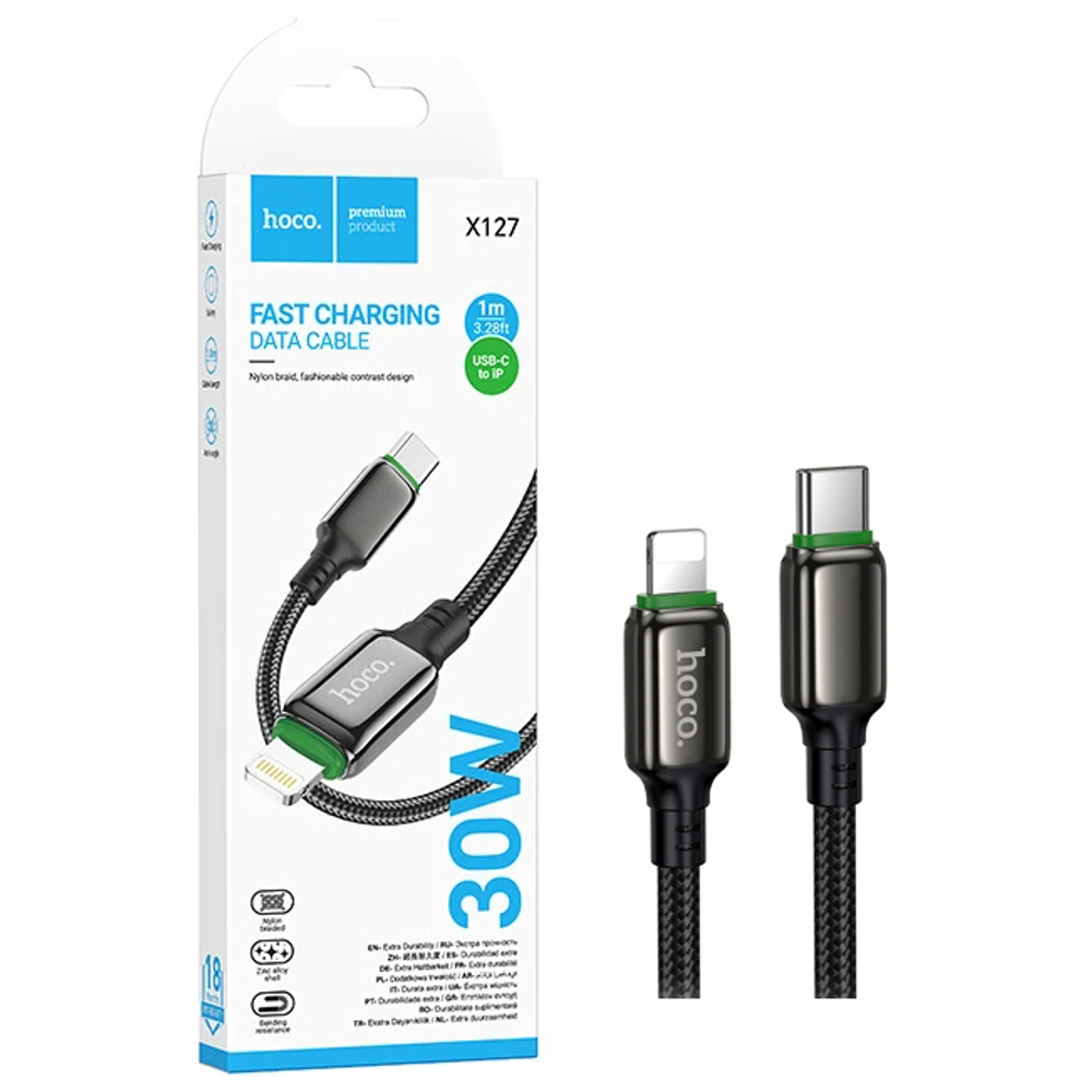 Кабель Lightning -TypeC HOCO X127 PD 30W (черный) 1м