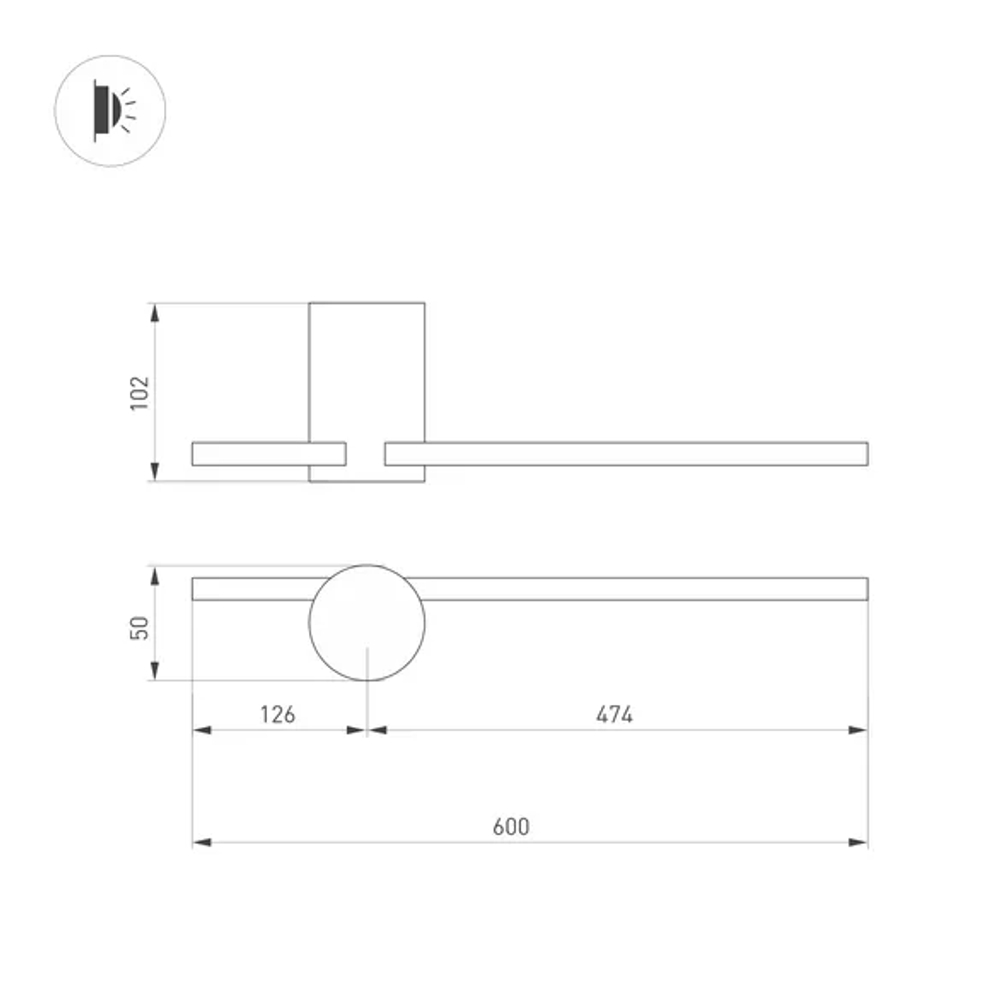 Светильник SP-VINCI-S600x55-7W Warm3000 (WH, 110 deg, 230V) (Arlight, IP20 Металл, 3 года) 035683