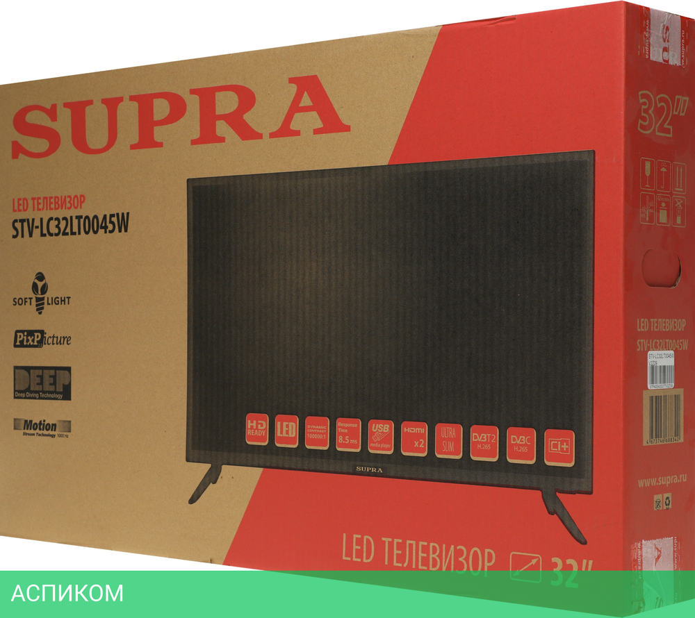 Телевизор LED Supra 32" STV-LC32LT0045W