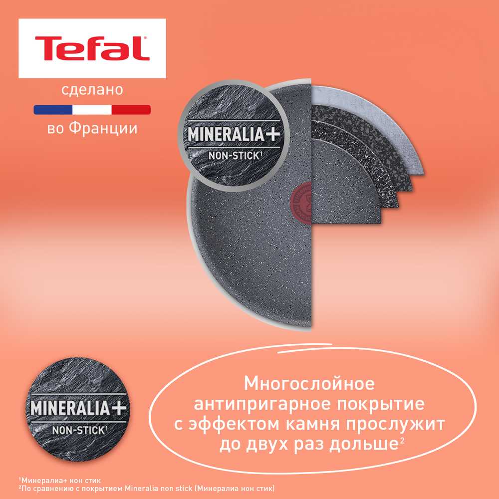Набор посуды со съемной ручкой Tefal Ingenio Natural Force 3 предмета 22/26 см L3969202