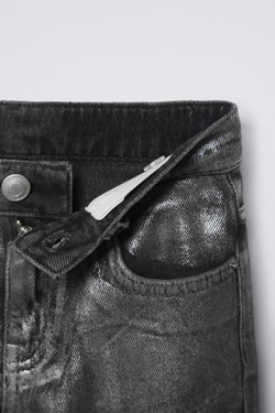 ZARA ДЖИНСЫ ИЗ БЛЕСТЯЩЕЙ ТКАНИ С ШИРОКИМИ ШТАНИНАМИ, СЕРЫЙ