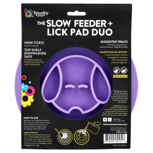 Spunky Pup, The Slow Feeder и подушечки для лизания, для собак и кошек, 1 шт.