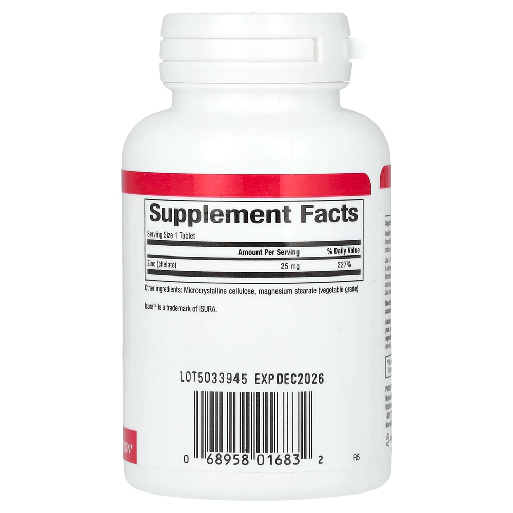 Natural Factors, цинк в хелатной форме, 25 мг, 90 таблеток