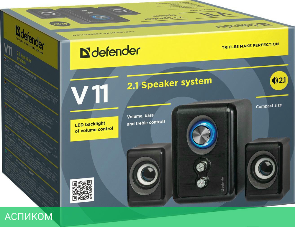 Акустика Defender V11 2.1 черный (65111)