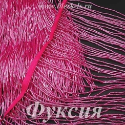 Бахрома из стекляруса 20 см, Фуксия, розница от 10 см