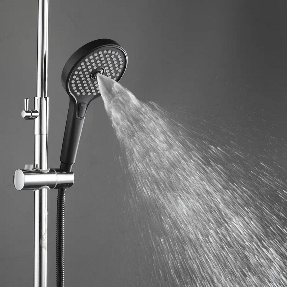 Лейка для душа GAPPO G004 3 режима, круглая, ЧЕРНЫЙ