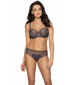 Трусики-бразилиана с изысканной вышивкой люрексом (Размер: XXXL) (Цвет: серый)