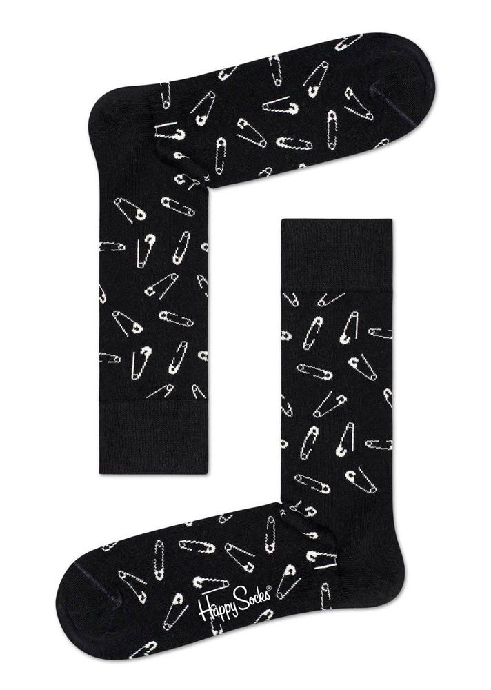 Носки унисекс Pins Sock с принтом в виде скрепок (Размер: 29) (Цвет: черный)