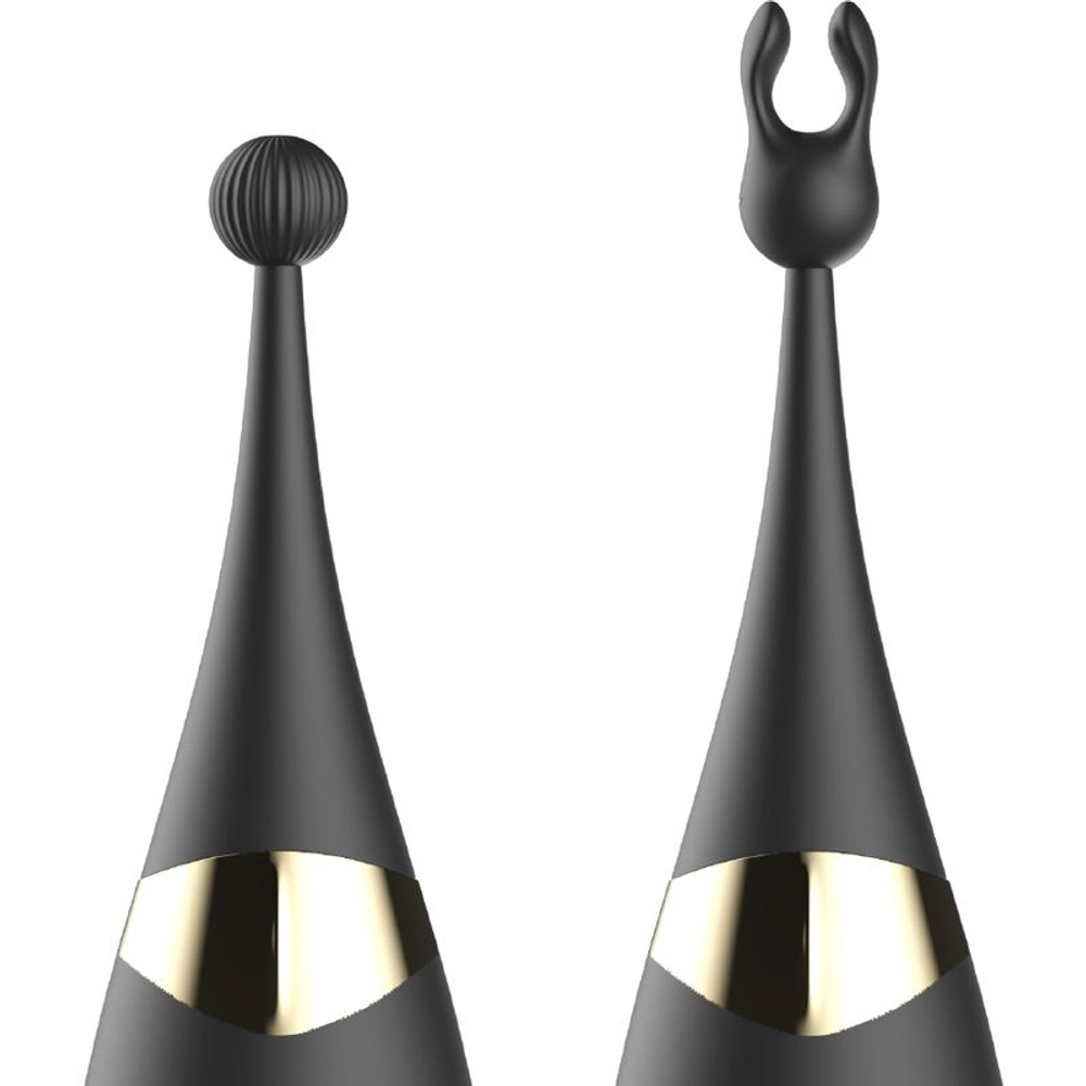 Вибратор-пульсатор Ibiza двусторонний, черный, силиконовый