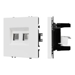 Механизм сдвоенной телефонной розетки SCT-NOBE-MTL2-SFPL-WH (RJ-11, 4C) (Arlight, Белый кварц) 054308