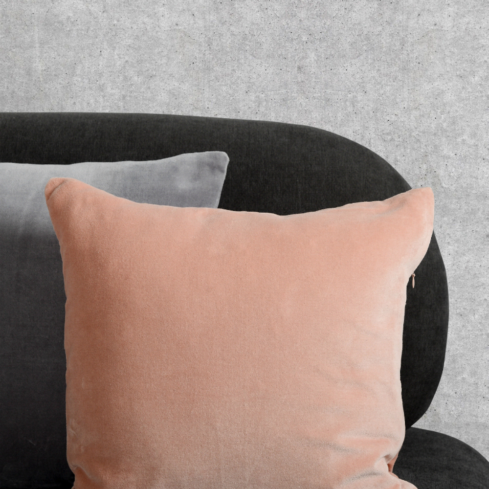 Подушка декоративная из хлопкового бархата цвета пыльной розы из коллекции essential, 45х45 см