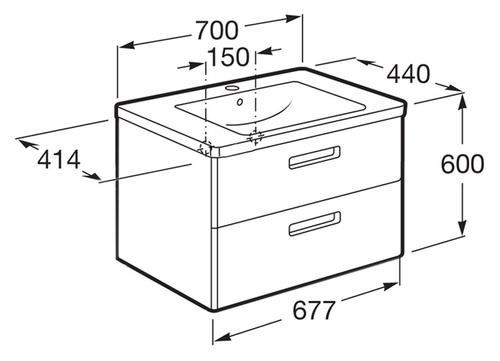 Тумба под раковину Roca Gap, подвесной, с доводчиками, белый (Z.RU93.0.273.3)