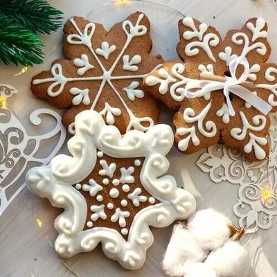 Фотография Медовые пряники «Снежинки». Ручная работа купить в магазине Афлора
