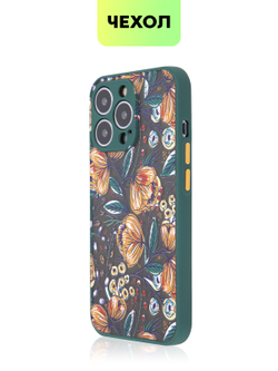 Чехол BROSCORP для Apple iPhone 13 Pro оптом (арт. IP13PRO-ST-TPU-DARKGREEN-PRINT)