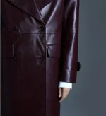 Плащ из натуральной кожи BURGUNDY, Бордовый