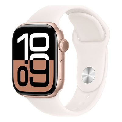 Часы Apple Watch Series 10 46mm Rose Gold Aluminium Case, Sport Band (Light Blush) M/L