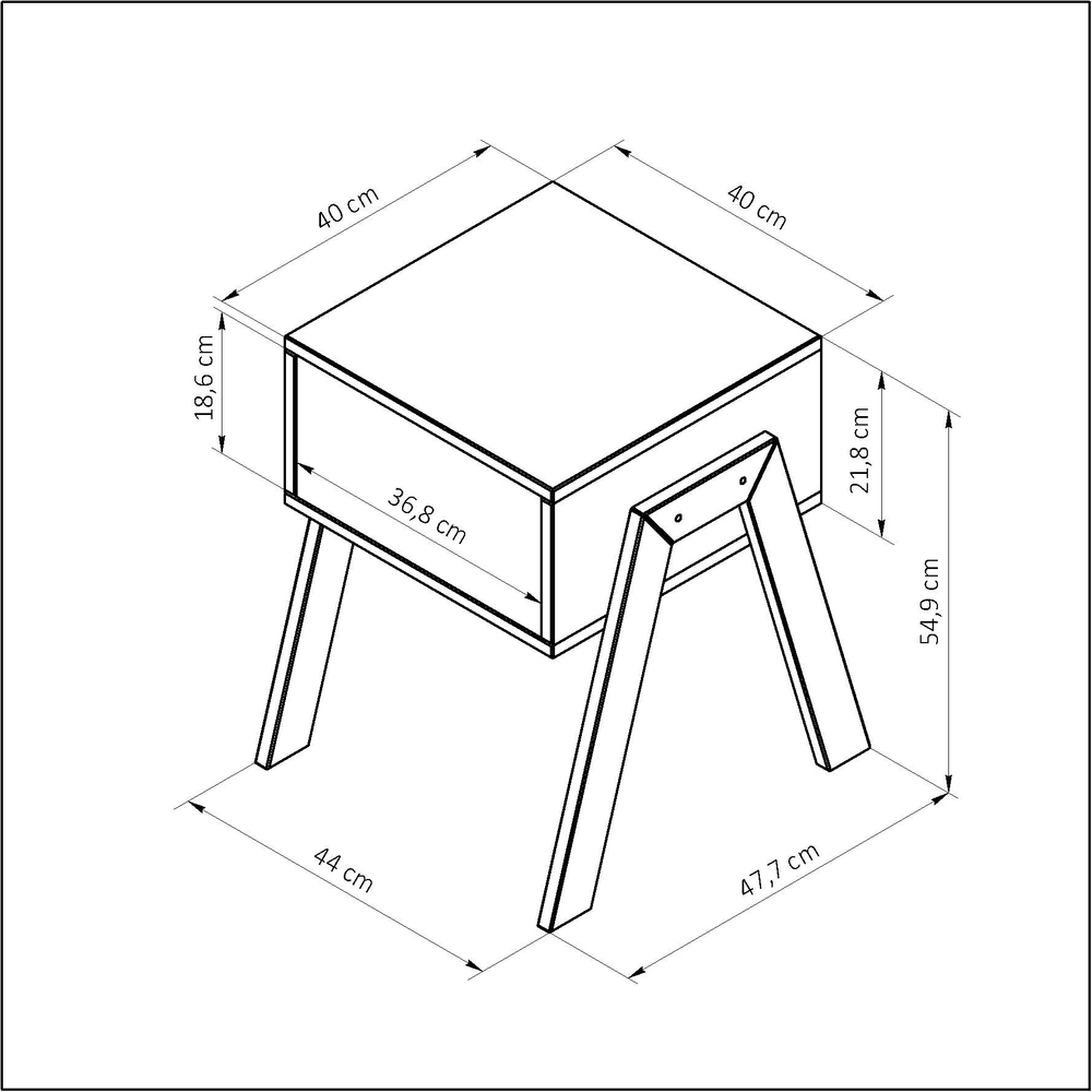Тумба прикроватная Мунк в спальню и прихожую без ящика