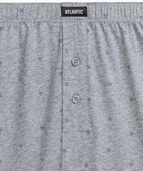 Трусы (2 шт) мужские семейные Atlantic 2MBX-072, хлопок, серый меланж + темно-синий