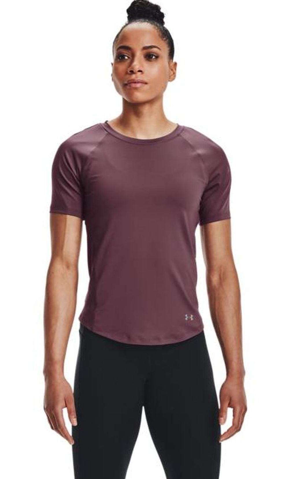 Женская теннисная футболка Under Armour Women's UA Rush HeatGear Mesh Short Sleeve - Purple