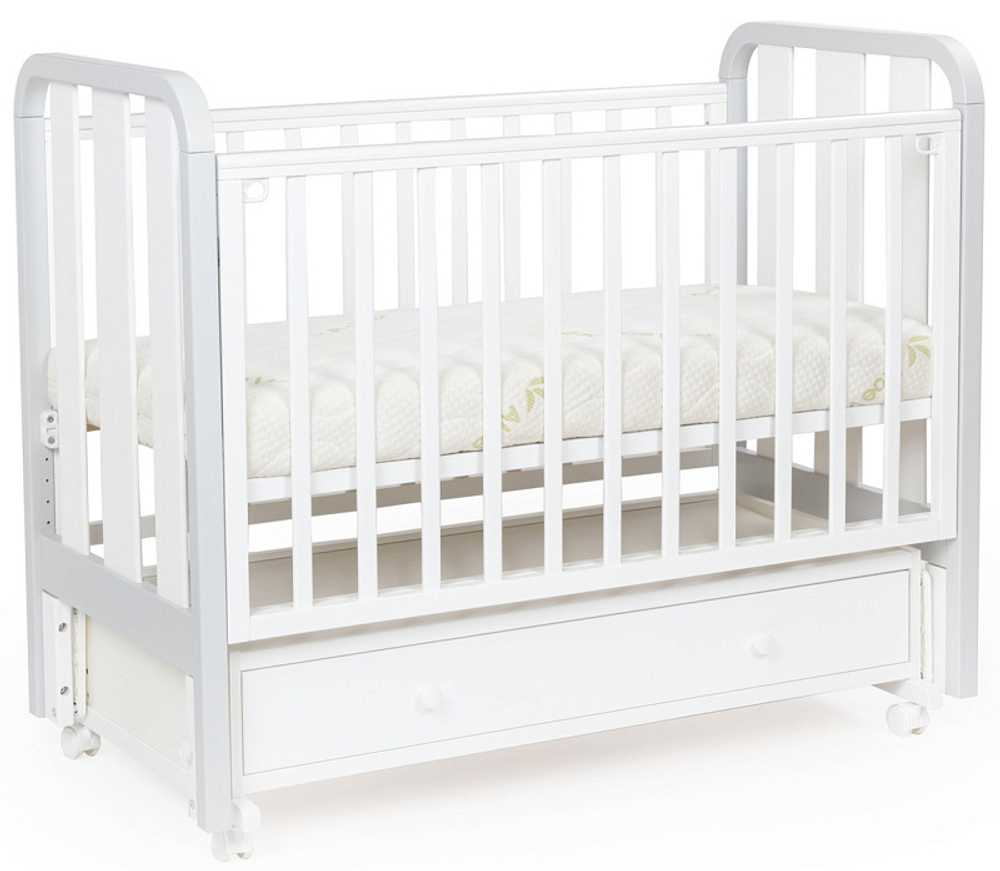 Детская кроватка Bebizaro Heirloom маятник универсальный с ящиком BZHMMUYA/05/WH/GR White/gray