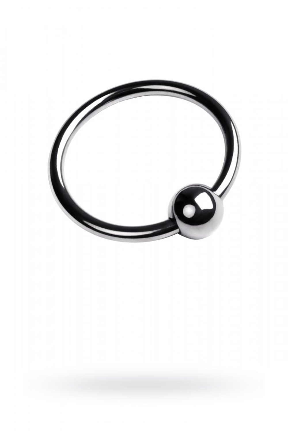 Кольцо на головку пениса с шариком Toyfa Metal серебристое М