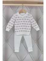 Костюм вязаный детский "Сердечки"