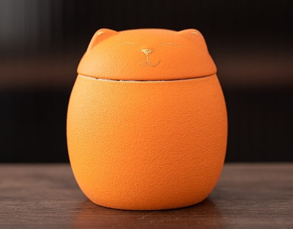 312103 Чайница КОТИК "Рыжий" 200мл, керамика