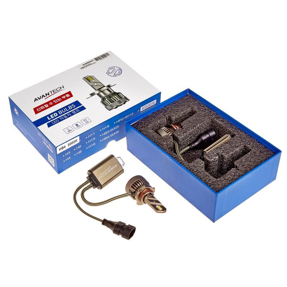 Лампа светодиодная LED Avantech HB4 12V 45W, 4300K 4500lm (комплект 2 шт.) ALBHB445YALB900645Y