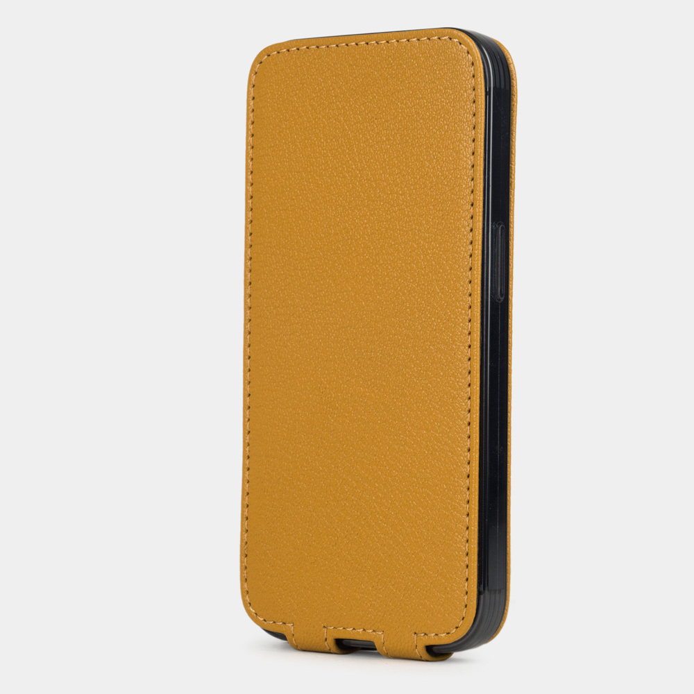 Чехол для iPhone 14 Pro из кожи козы, цвета охры