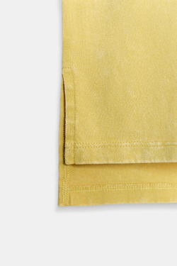 ZARA ФУТБОЛКА В СТИЛЕ РУСТИК С КОРОТКИМИ РУКАВАМИ, ЖЕЛТЫЙ