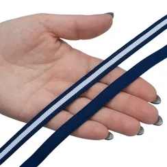 Резинка бретелечная синяя/белая 10 мм