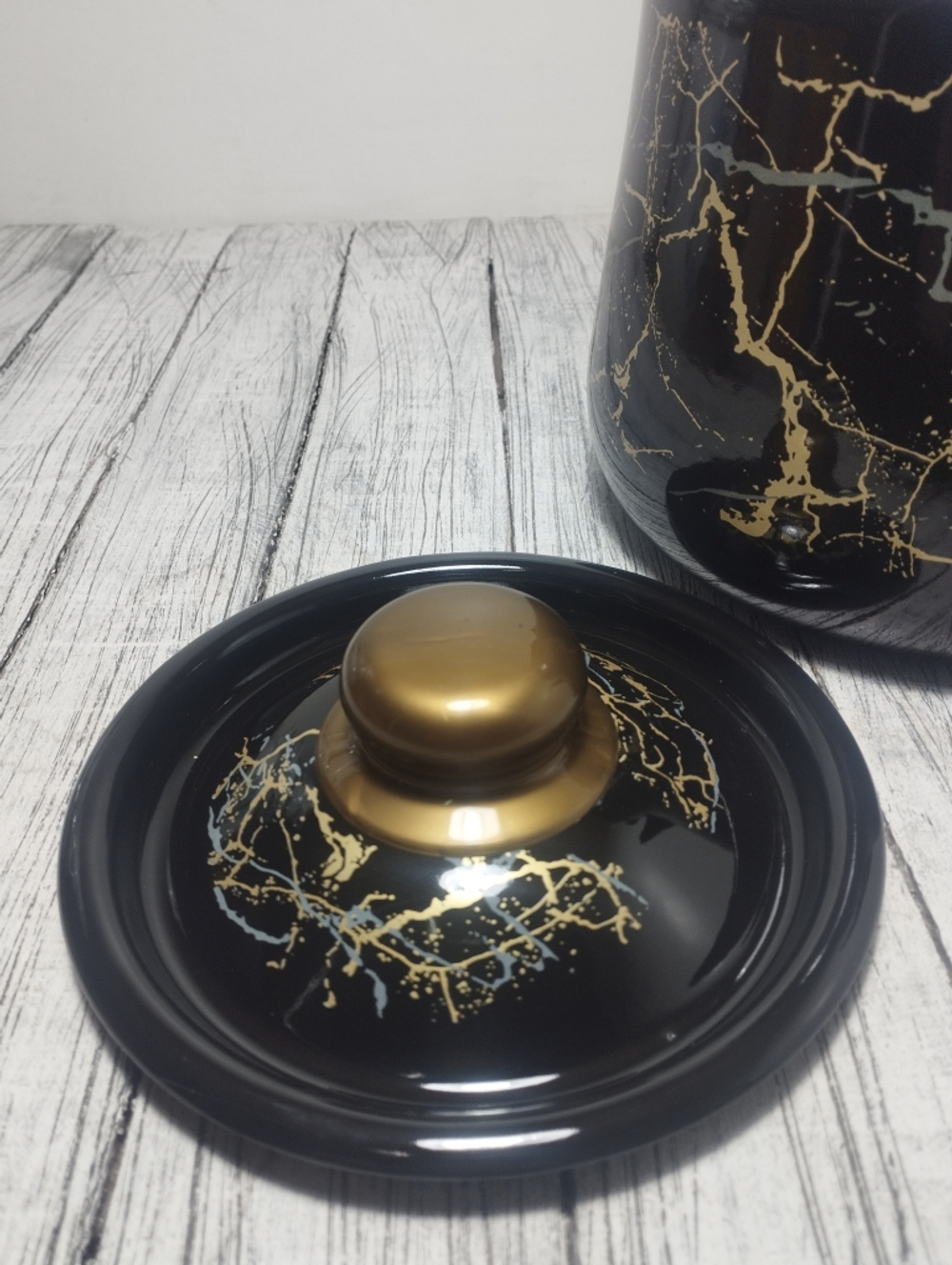 Чайник 3,5л с рисунком Мрамор золото черн. 1с26я