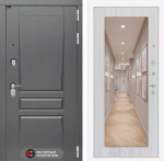 Дверь Входная Лабиринт Платинум С зеркалом 18 Сандал светлый