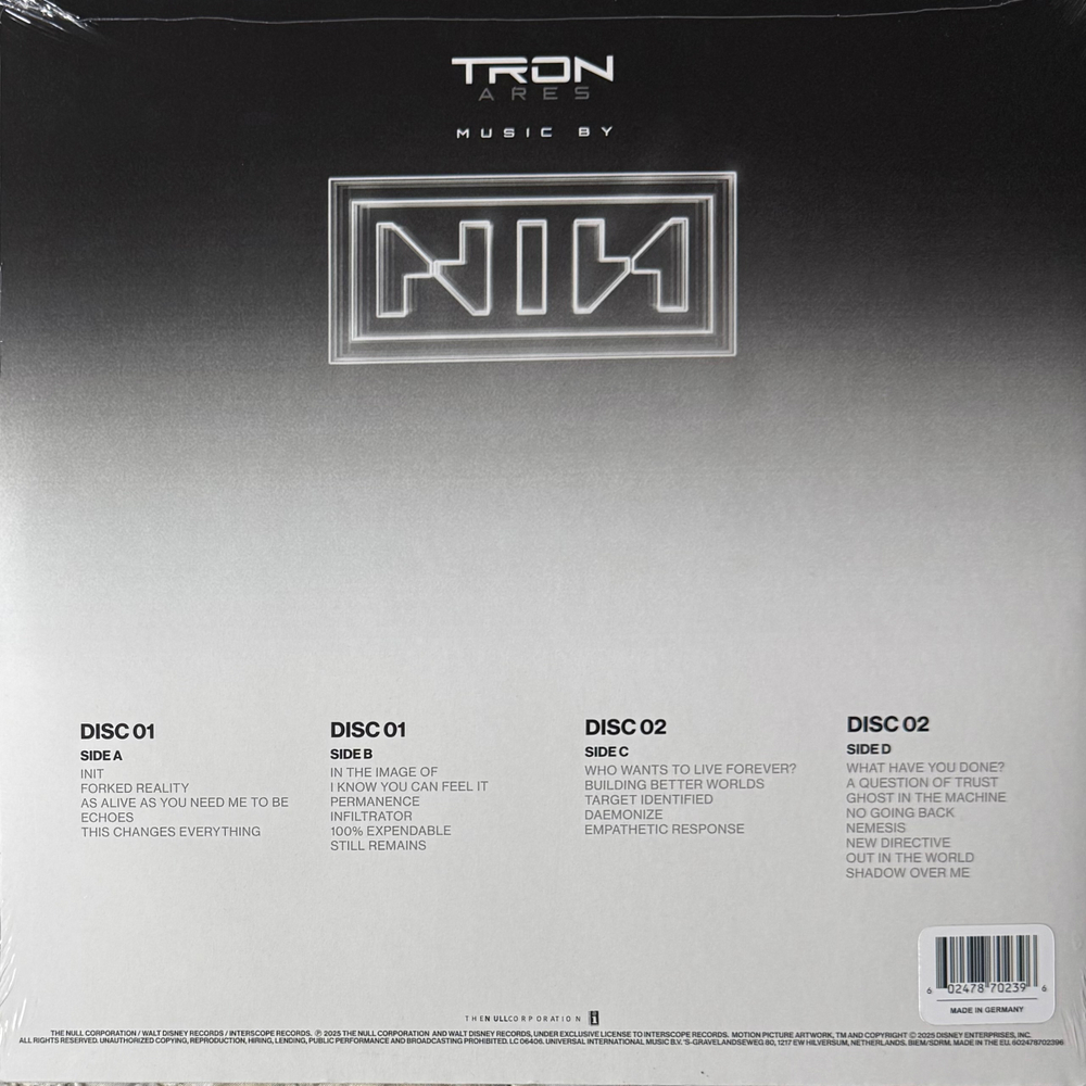 Tron: Ares - Original Motion Picture Soundtrack 2LP (Германия 2025г.) White