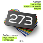 Номер на дверь 273, табличка на дверь для офиса, квартиры, кабинета, аудитории, склада, черная 120х70 мм, Айдентика Технолоджи