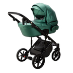 Детская коляска Adamex Lumi Air Deluxe 2 в 1 L-SM01 (ИЗУМРУД. ПЕРЛ 100% КОЖА)