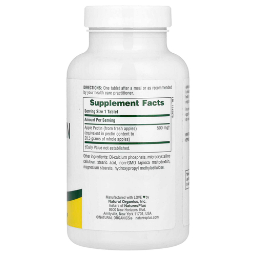 NaturesPlus, яблочный пектин, 500 мг, 180 таблеток