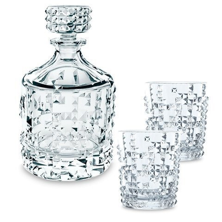 PUNK - Набор 3 предмета декантер + 2 стакана 750 мл и 348 мл хрустальное стекло (set 3 pcs)