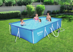 Каркасный прямоугольный бассейн Bestway 400х211х81 см + фильтр-насос 1249 л/ч (56424 BW)