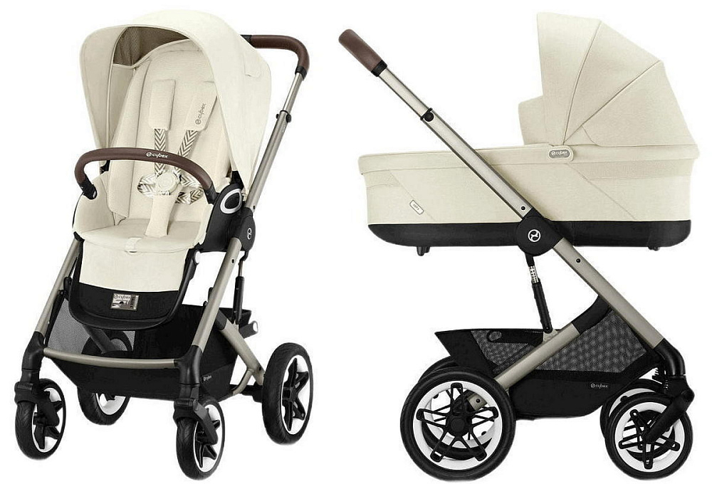 Коляска Cybex Talos S Lux TPE complete Cloud T Peach Pink Plus 3 в 1 Seashell Beige с дождевиками
