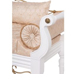 Банкетка Флоренция Премиум Белый Каледония Даймонд Айвори Амбер