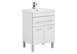 Тумба с раковиной Aquanet Верона NEW 58 белый (напольная 1 ящик 2 дверцы)