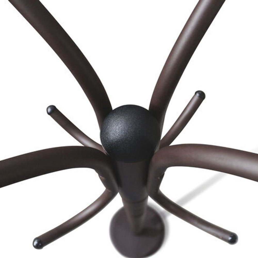 Вешалка-стойка SHT-CR14, 1,87 м, диск 35 см, 4 крючка, металл, коричневая